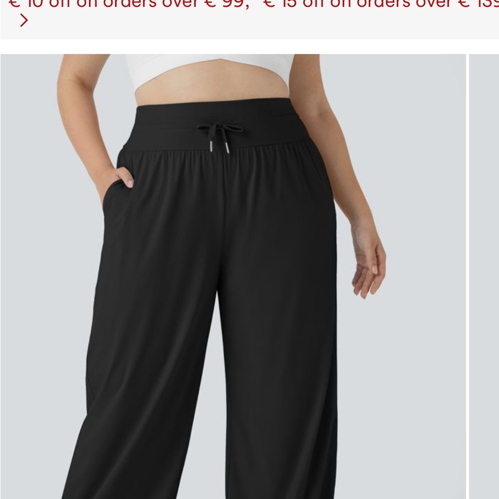 HALARA Charcoal Wide Leg Drawstring Trousers